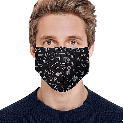 Alternative view of Bartender Equipment Washable Reusable Custom – Printed Cloth Face Mask Cover
