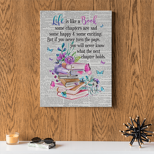 Book Lover Canvas Art Life Is Like A Book Quotes Gifts For Book Lover