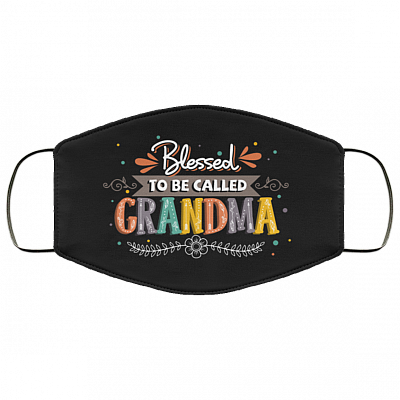 Blessed To Be Called Grandma Washable Reusable Custom - Funny Grandma Printed Cloth Face Mask Cover, Black, Cloth Face Cover