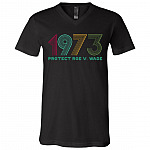 1973 Protect Roe V Wade Feminist Gift T-Shirt - V Neck, Black, V-Neck T-Shirt