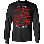 I'm Not The Hero You Wanted I'm The Monster You Needed Plain Front - Print On Back Hoodie - Sweat Shirt - Long Sleeve, Black, Long Sleeve