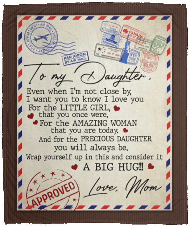 From Mom To My Daughter Even When I'm Not Close By Fleece Blanket - Premium Sherpa Blanket - Woven Blanket, White, Cozy Plush Fleece Blanket - 50x60 From Mom To My Daughter Even When I'm Not Close By Fleece Blanket - Premium Sherpa Blanket - Woven Blanket, White, Cozy Plush Fleece Blanket - 50x60