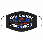 One Nation Under God Washable Reusable Custom – Printed Cloth Face Mask Cover, Black, Cloth Face Mask