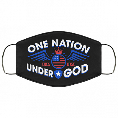 One Nation Under God Washable Reusable Custom – Printed Cloth Face Mask Cover, Black, Cloth Face Mask