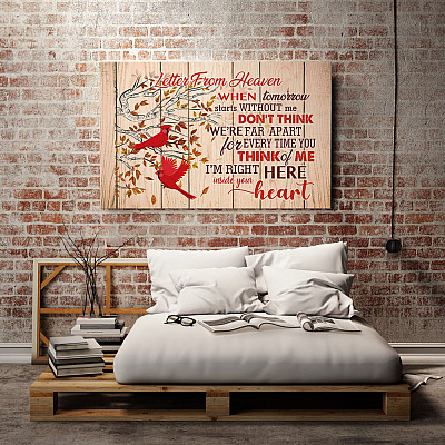 Alternative view of When Tomorrow Starts Without Me I'm Right Here Inside Your Heart Wrapped Framed Canvas Prints-Unframed Poster