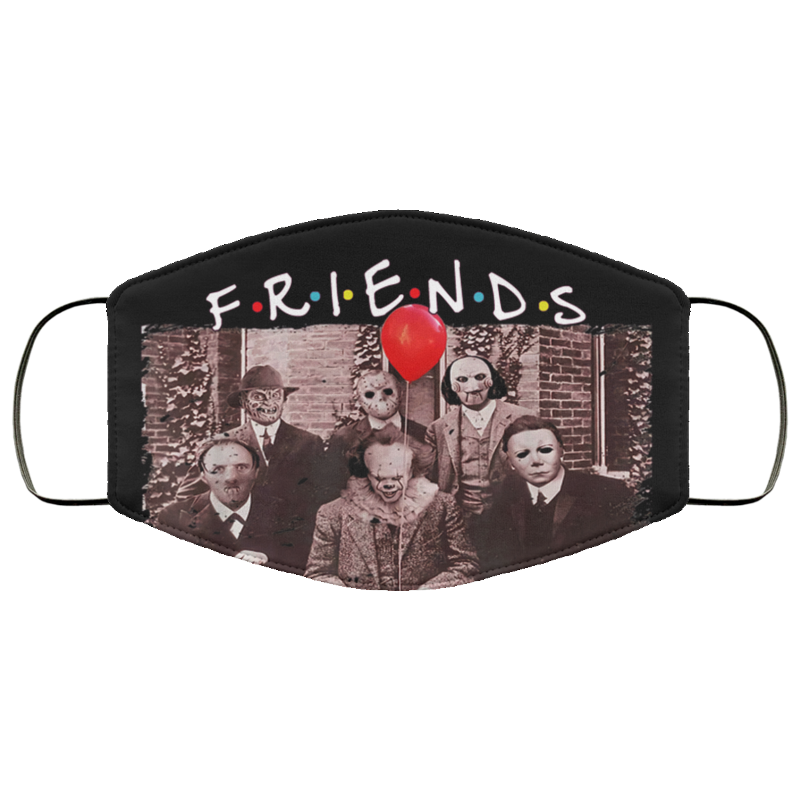 Friends Horror Movies Characters - Killers Friends Washable Reusable Custom - Printed Cloth Face Mask Cover, Black, Cloth Face Cover