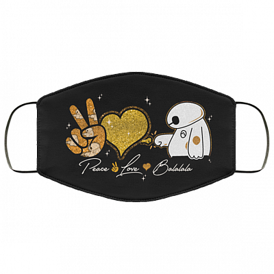 Peace Love Balala Washable Reusable Custom – Printed Cloth Face Mask Cover, White, Cloth Face Cover
