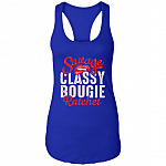 Girl Savage Classy Bougie Ratchet Funny Sassy Girl Tattoo Girl Cotton Tank Top - Racerback Tank, Royal, Ladies Racerback Tank