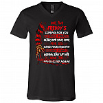 One Two Freddy's Coming to You Three Four Better Lock Your Door Horror Characters Gift T-Shirt - V Neck, Black, V-Neck T-Shirt One Two Freddy's Coming to You Three Four Better Lock Your Door Horror Characters Gift T-Shirt - V Neck, Black, V-Neck T-Shirt