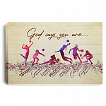 Volleyball God Says You Are Unique Special Lovely Precious Strong Framed Canvas Prints - Unframed Poster, White, 0.75'' Framed Canvas