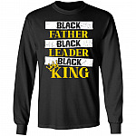 Black Father Black Leader Black King Gift For Father Hoodie - Sweatshirt - Long Sleeve Shirt, Black, Long Sleeve Black Father Black Leader Black King Gift For Father Hoodie - Sweatshirt - Long Sleeve Shirt, Black, Long Sleeve