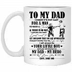 Motorbike Mug To My Dad I Know It's Not Easy For A Man To Raise A Child Ceramic Coffee Mug – Travel Mug, White, 11 oz. White Mug