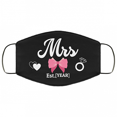 Personalized Bride and Groom Washable Reusable Custom Printed Cloth Face Mask Cover, Black, Cloth Face Cover