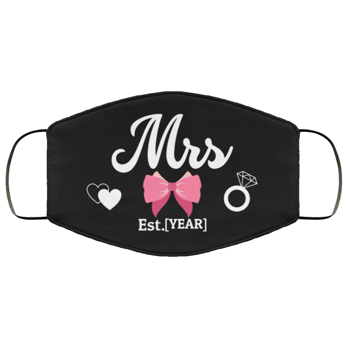 Personalized Bride and Groom Washable Reusable Custom Printed Cloth Face Mask Cover, Black, Cloth Face Cover