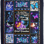 The Only Thing I Love More Than Being A Mom And Grandma Is Being A Great Grandma Fleece Blanket - Premium Sherpa Blanket - Woven Blanket, White, Cozy Plush Fleece Blanket - 50x60