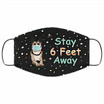 Stay 6 Feet Away Cute German Shepherd Dog Washable Reusable Custom - Printed Cloth Face Mask Cover, Black, Cloth Face Mask