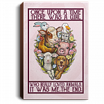 A Girl Who Really Loved Animals Gallery Wrapped Framed Canvas Prints - Unframed Poster - Home Decor Wall Art, White, 0.75'' Framed Canvas