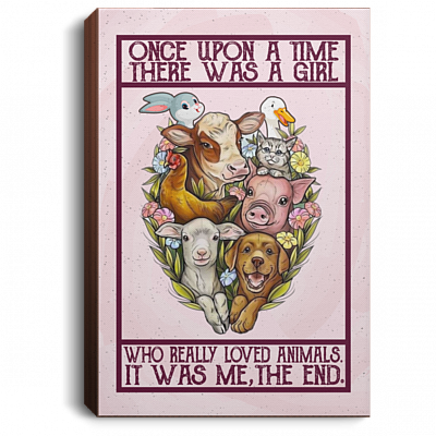 A Girl Who Really Loved Animals Gallery Wrapped Framed Canvas Prints - Unframed Poster - Home Decor Wall Art, White, 0.75'' Framed Canvas