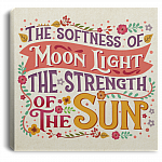 The Softness of Moon Light and the Strength of Sun Feminist Gift Gallery Wrapped Framed Canvas Prints, White, 0.75'' Framed Canvas