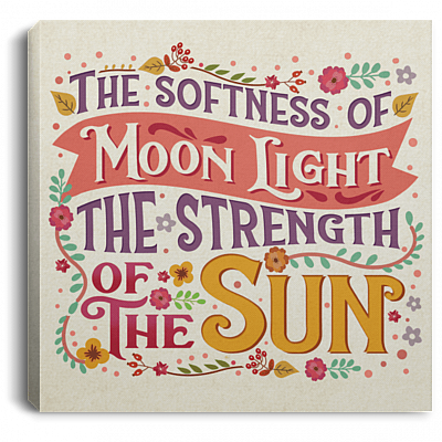 The Softness of Moon Light and the Strength of Sun Feminist Gift Gallery Wrapped Framed Canvas Prints, White, 0.75'' Framed Canvas