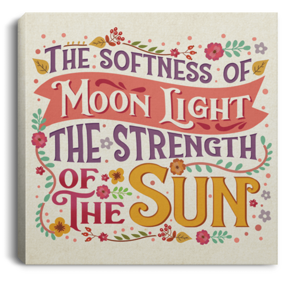 The Softness of Moon Light and the Strength of Sun Feminist Gift Gallery Wrapped Framed Canvas Prints, White, 0.75'' Framed Canvas