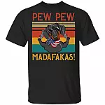 Pew Pew Madafakas Funny Dachshund Vintage Retro T-Shirt - Dachshund Lover Shirt, Black, Unisex T-Shirt