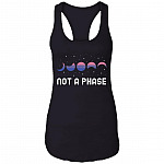 Not A Phase LGBTQ Moon Phase Bisexual Pride Flag Lesbian Gay Cotton Tank Top Tee - Racerback Tank, Black, Ladies Racerback Tank