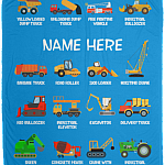 Personalized Kids Name Construction Vehicles Fleece Blanket - Premium Sherpa Blanket - Woven Blanket, White, Cozy Plush Fleece Blanket - 50x60 Personalized Kids Name Construction Vehicles Fleece Blanket - Premium Sherpa Blanket - Woven Blanket, White, Cozy Plush Fleece Blanket - 50x60
