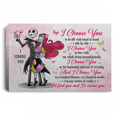 I Choose You To Do Life With Hand In Hand Side By Side Framed Canvas - Unframed Poster, White, 0.75'' Framed Canvas