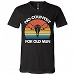 No Country for Old Men Feminist Gift T-Shirt - V Neck, Black, V-Neck T-Shirt