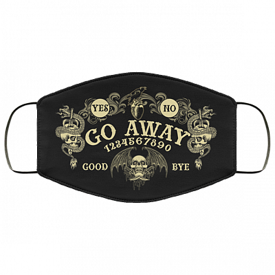 Ouija Board Go Away Quarantine 2020 Washable Reusable Custom – Printed Cloth Face Mask Cover, White, Cloth Face Mask