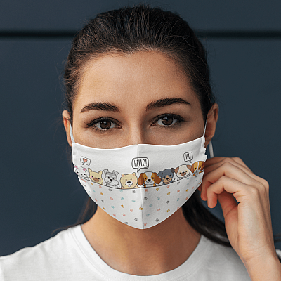 Alternative view of Kawaii Puppy Dog Mom Gifts Washable Reusable Custom – Printed Cloth Face Mask Cover