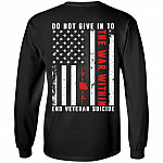 Do Not Give in to The War Within End Veteran Suicide American Flag Print On Back Only - Plain Front Hoodie - Long Sleeve, Black, Long Sleeve Do Not Give in to The War Within End Veteran Suicide American Flag Print On Back Only - Plain Front Hoodie - Long Sleeve, Black, Long Sleeve