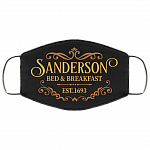 Sanderson Bed and Breakfast Est.1693 Washable Reusable Custom - Printed Cloth Face Mask Cover, Black, Cloth Face Cover Sanderson Bed and Breakfast Est.1693 Washable Reusable Custom - Printed Cloth Face Mask Cover, Black, Cloth Face Cover