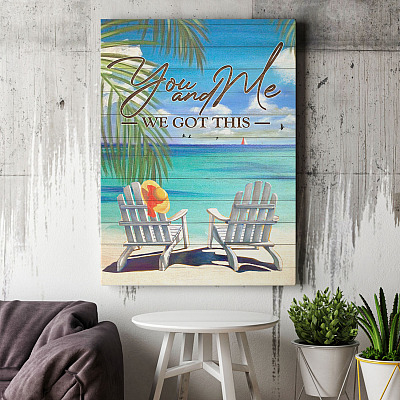 Alternative view of You And Me We Got This Beach Gallery Wrapped Framed Canvas Prints - Unframed Poster - Home Decor Wall Art