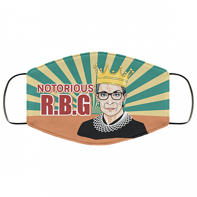 Notorious RBG Vintage Washable Reusable Custom – Printed Cloth Face Mask Cover, White, Cloth Face Cover