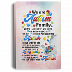 We Are Autism Family DON'T ASK HOW WE COPE - Autism Awareness Wall Art Framed Canvas - Unframed Poster, White, 0.75'' Framed Canvas