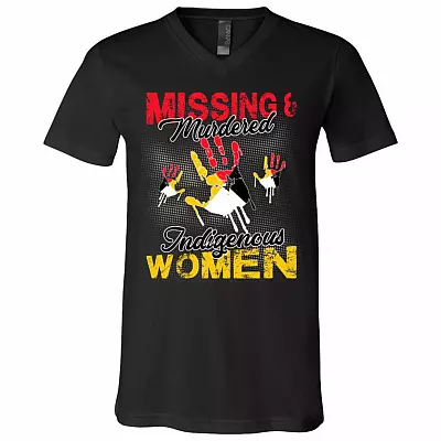 Missing And Murdered Indigenous Women Native American Awareness T-shirt - V-neck, Black, V-Neck T-Shirt