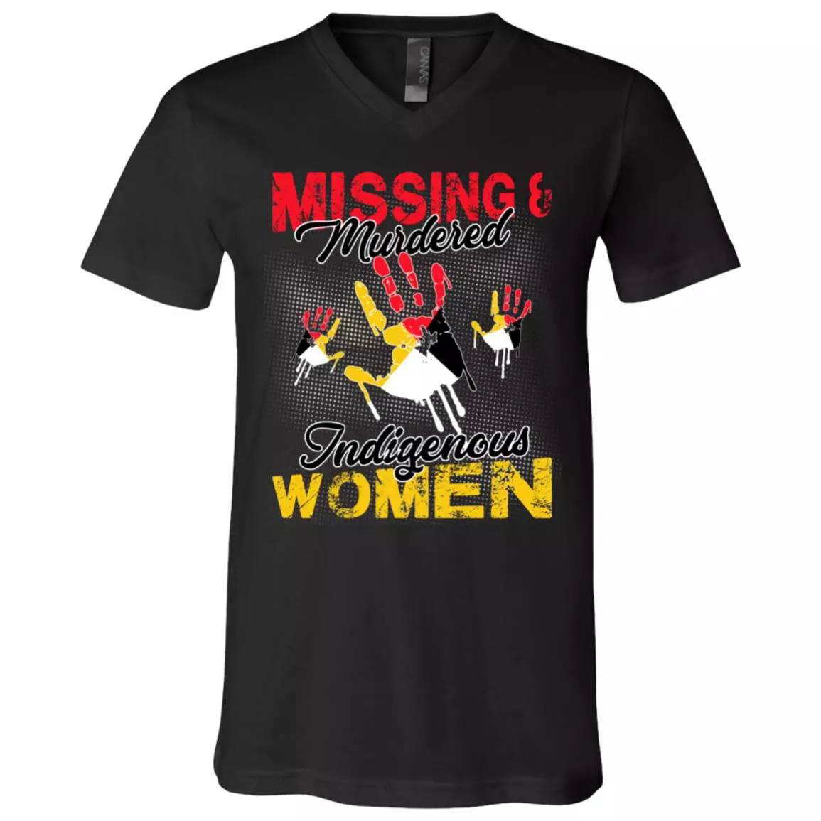Missing And Murdered Indigenous Women Native American Awareness T-shirt - V-neck, Black, V-Neck T-Shirt