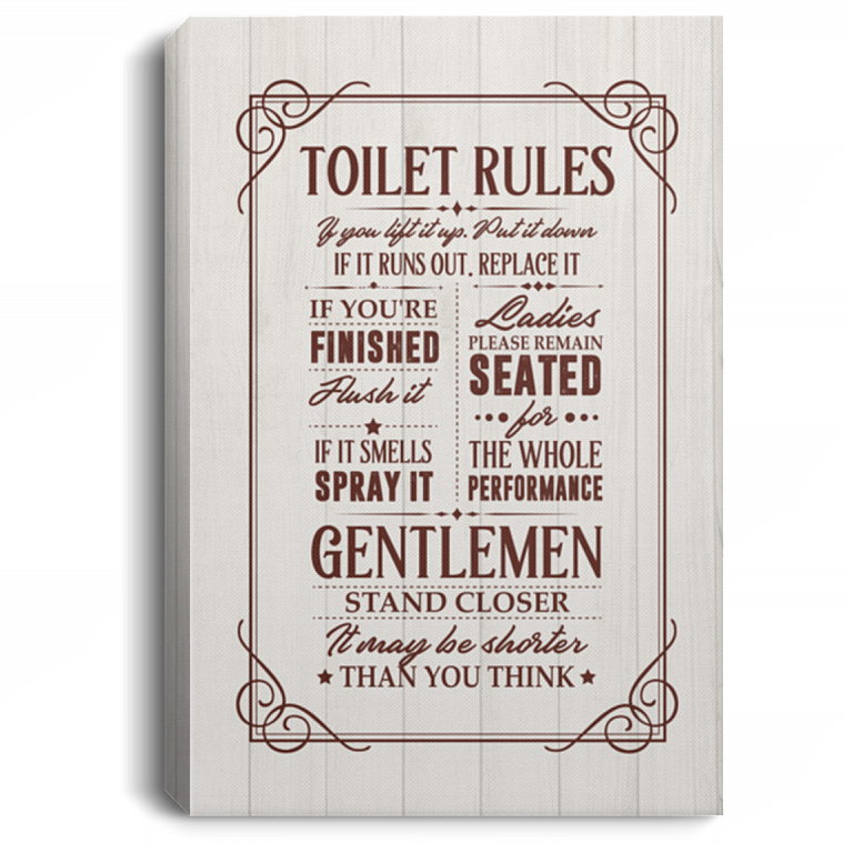Toilet Rules Wall Art Toilet Rules Ladies Remain Seated Gentlemen