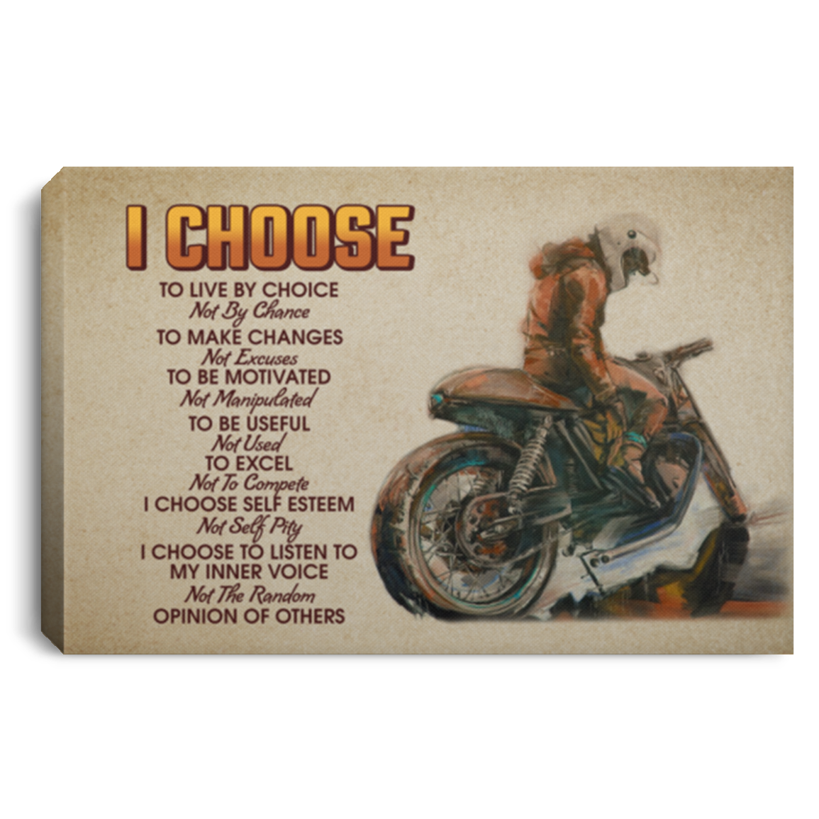 I Choose To Live By Choice Not By Chance To Make Changes Not Excuses Gallery Wrapped Framed Canvas Prints, White, 0.75'' Framed Canvas