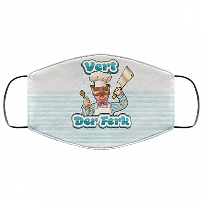 Chef Vert Der Ferk Funny Washable Reusable Custom – Printed Cloth Face Mask Cover, White, Cloth Face Cover
