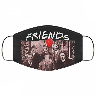 Friends Horror Creepy Halloween Movie Lovers Washable Reusable Custom – Printed Cloth Face Mask Cover, White, Cloth Face Cover