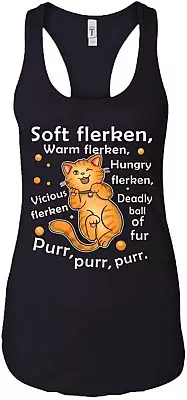 Soft Flerken Warm Hungry Vicious Flerken Ball of Fur Tank Top - Raceback, Ladies Racerback Tank, Black