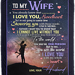 To My Wife You Already Know That I Love You With My Whole Heart Fleece Blanket – Premium Sherpa Blanket, White, Cozy Plush Fleece Blanket - 50x60