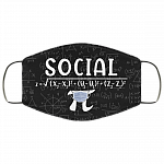 Math Social Distance Equal Pi Forever Washable Reusable Custom - Printed Cloth Face Mask Cover, Black, Cloth Face Cover