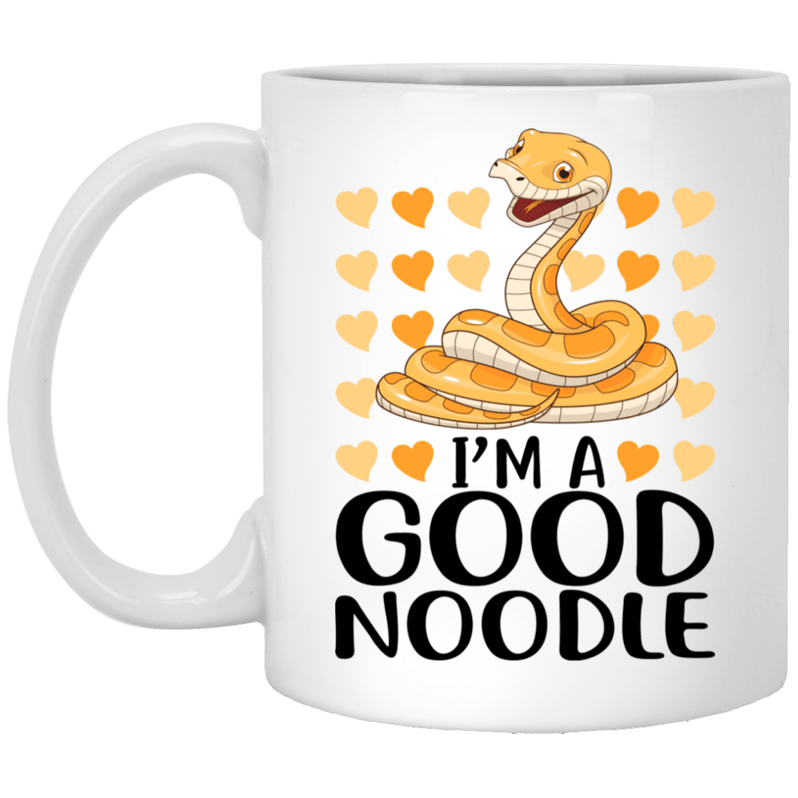 Im A Good Noodle Ceramic Coffee Mug - Beer Stein -Water Bottle - Funny Snake Mug, White, 11 oz. White Mug