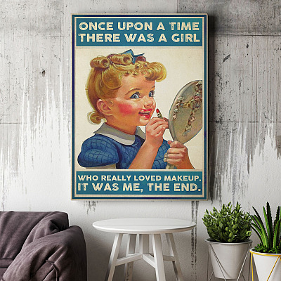 Alternative view of Once Upon A Time There Was A Girl Who Really Loved Makeup Wrapped Framed Canvas Prints - Unframed Poster
