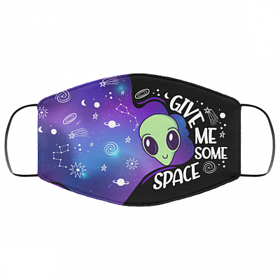 Give Me Some Space Washable Reusable Custom – Printed Cloth Face Mask Cover, White, Cloth Face Mask