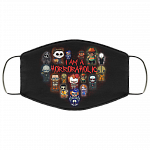 I Am A Horroraholic Horror Movies Lover Characters Washable Reusable Custom – Printed Cloth Face Mask Cover, Black, Cloth Face Cover